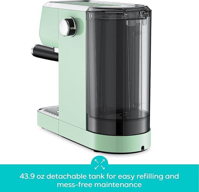 CASABREWS 3700 Essential Espresso Machine 20 Bar, Compact Coffee Maker with Steam Frother for Cappuccino, Latte, 43.9oz Water Tank, Gift for Coffee Lovers, Pastel Green