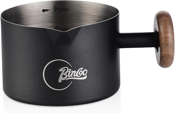 Bincoo Espresso Measuring Cup - Stainless Steel Coffee Dosing Cup 90ml/3oz with Handle & Scale,Perfect for Espresso Extraction & Coffee Beans, Barista Accessories for Coffee Lovers