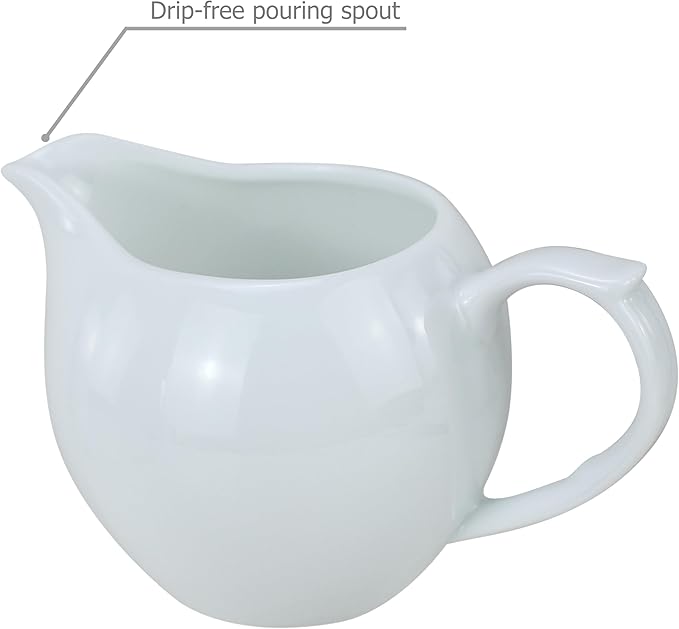 EIKS 2 Pack Ceramic Creamers Pitchers with Handle for Serving Coffee Milk Tea Salad Sauces, Pitcher Capacity 5oz(160ml)