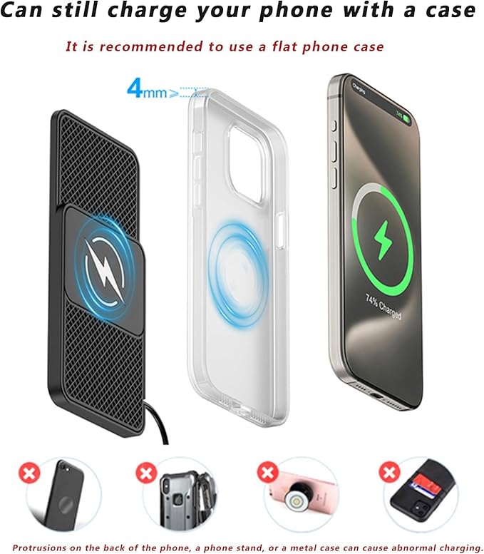 Car Wireless Phone Charger for Mercedes Benz GLB 180 180d 200 200d 220d 250, Non-Slip Fast Inductive Chargers Charging Pad Type-C Fastcharger Auto Electronic Accessories