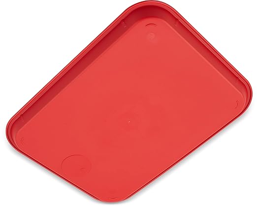 Carlisle FoodService Products Café Standard Cafeteria / Fast Food Tray, 10" x 14", Red