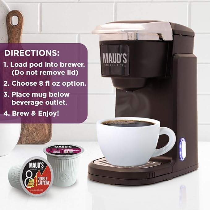 Maud's Bold Dark Roast Coffee Pods Variety Pack, 40 ct, 9 Assorted Dark Roast Flavors in Single Serve Pods – 100% Arabica Coffee, Compatible with Keurig K Cups Maker