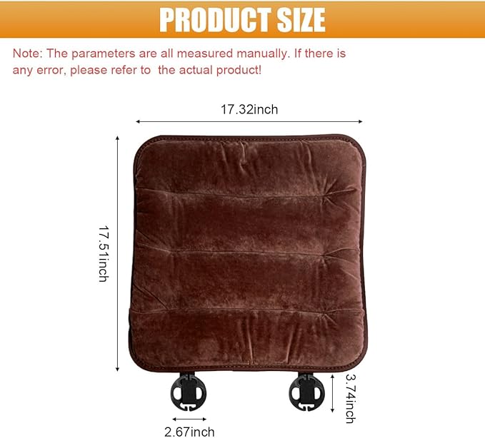 Car Seat Cushion, Breathable Soft Auto Front Seats Protector Pad for Comfortable Driving, Warm Vehicle Interior Driver Seat Non-Slip Decorative Accessory for Most Cars(Brown)