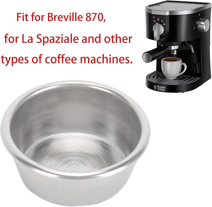 54mm 53mm Coffee Stainless Filter Basket - NeilBee Reusable Coffee Filters Coffee Machine Accessories for Breville 870 Coffee Machines, Microporous Colander Non-Pressurized Portafilter Basket