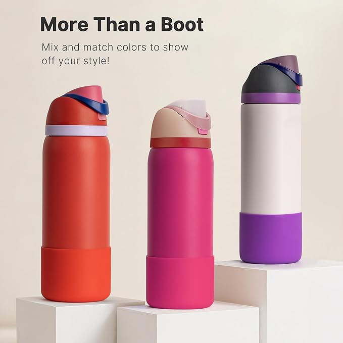 Boot for Owala 32 oz Twist/FreeSip/Flip Stainless Steel Water Bottle, Silicone Rubber Bottom Protector for Owala 32 oz Water Bottle(Violet)