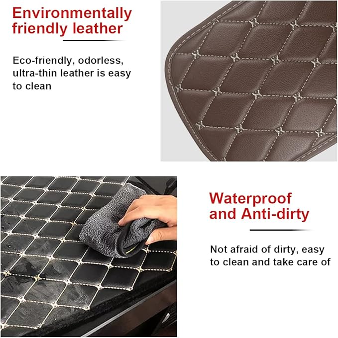 Auto Center Console Cushion Pad, Universal Waterproof Armrest Box Protection Pad/Cover Fit for Cars, Vehicles, SUVs, Comfort, Car Interior Accessories for Men Women (Brown/Beige)