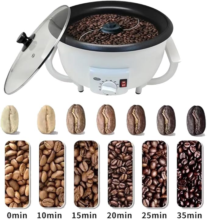 Coffee Roaster Machine for Home Use, Electric Coffee Bean Roaster, Coffee Bean Roaster, 0-240℃ Temperature Adjus, 750G Capacity Non-Stick Coating for Baking Nuts Beans