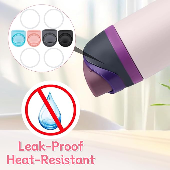 4 Sets Replacement Stopper and Ring Compatible with Owala FreeSip 24oz 32oz,Water Bottle Top Gasket Lid for Owala 16/19/24/32/40oz Seal Bottle Mouth Cap Stopper Parts Insert Silicone Accessories