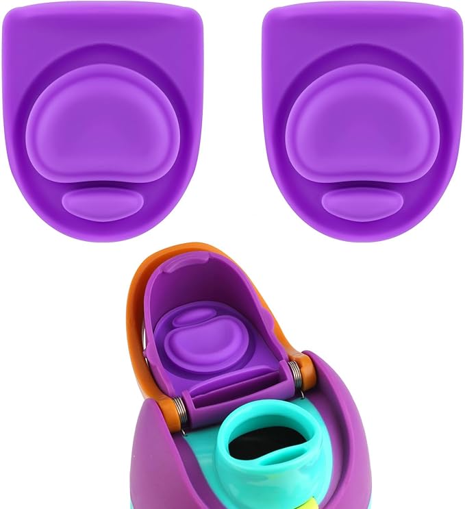 2pcs Water Bottle Top Lid Compatible with Owala FreeSip 24oz 32oz, Sealing Parts Replacement Stopper Silicone Plug Accessories for Owala Free Sip 19/24/32/40oz Seal Gasket Bottle Cap Mouth (Purple)
