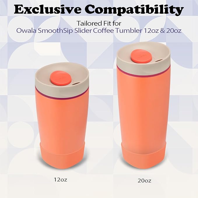 2pcs Silicone Boot for Owala SmoothSip Slider Coffee Tumbler 20oz 12oz, Anti-Slip Sleeve for Travel Coffee Mug, Protective Accessories for Owala BPA Free (Campfire)