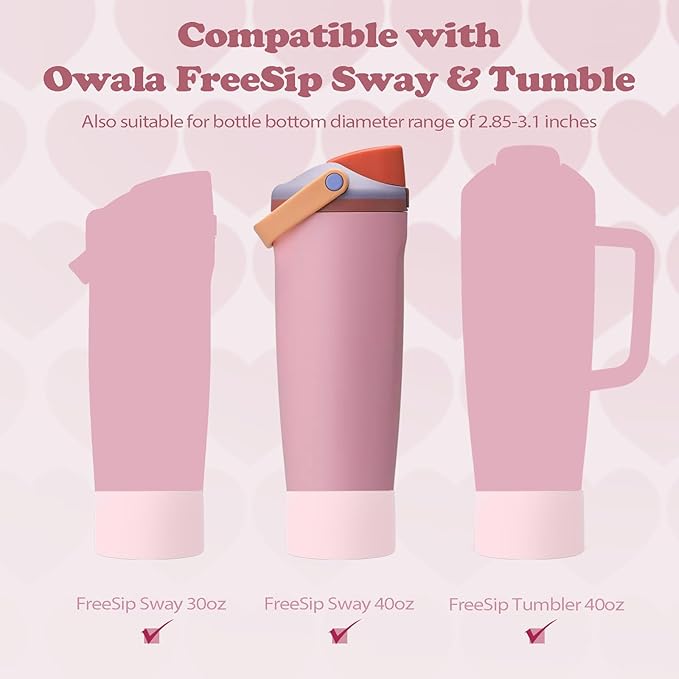 2PCS Silicone Boots for Owala 30oz & 40oz FreeSip Sway Bottles & Tumblers – Non-Slip, Scratch-Resistant, Stability Enhancer for Owala Accessories (Sugar High)