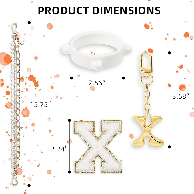 Letter Handle Strap Accessories with Cute Initial Charm Compatible with Owala Water Bottle 24oz 32oz 40oz Owala Kids