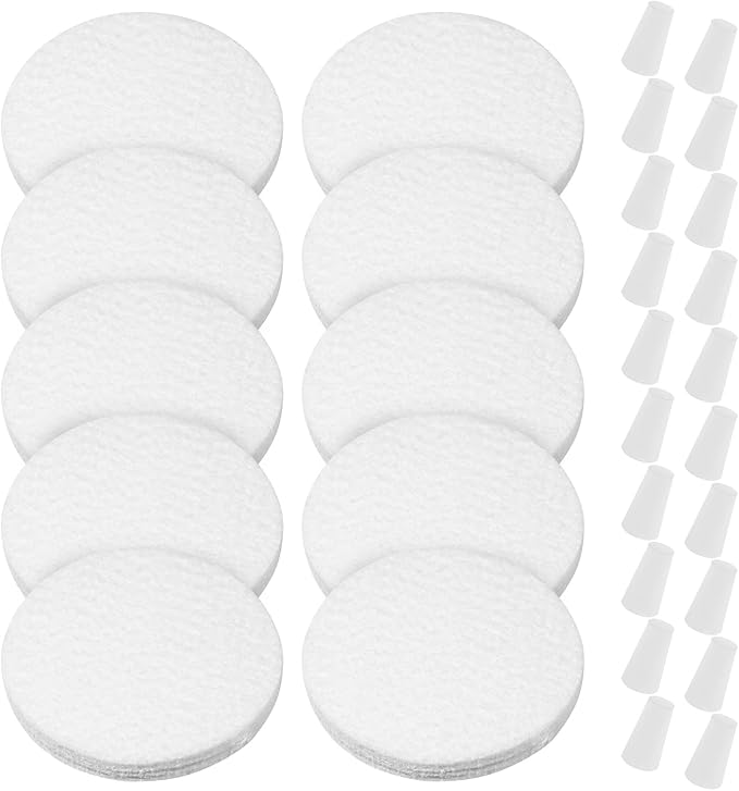 30 Pcs Cold Brew System Felt Filters, Reusable Coffee Filters, Fits for Nispira Replacement Water Filter and Alocs Coffee Filter(Include 10 Pcs Coffee Filters and 20 Pcs Stoppers)