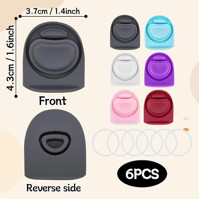 6 Sets Replacement Stopper and O Ring Gasket Compatible with Owala FreeSip 24oz 32oz,Water Bottle Lid Insert Cap Rubber Seal Parts for Owala 16/19/24/32/40oz Mouthpiece Accessories F6