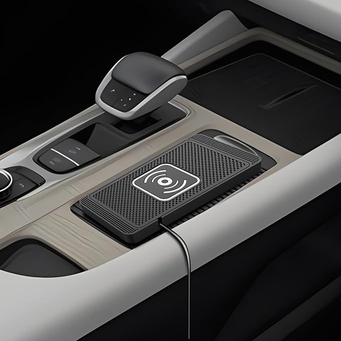 Wireless Charging Pad for Car for Ford Ranger XLT, 15W Fast Wireless Charger Mat Non-Slip Silicone Car Center Console Phone Charging Pad,B/15W-USB