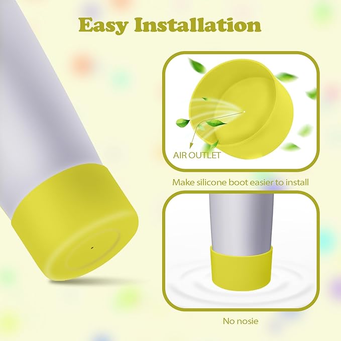 2PCS Silicone Boots for Owala 30oz & 40oz FreeSip Sway Bottles & Tumblers – Non-Slip, Scratch-Resistant, Stability Enhancer for Owala Accessories (Opal Dream Yellow)