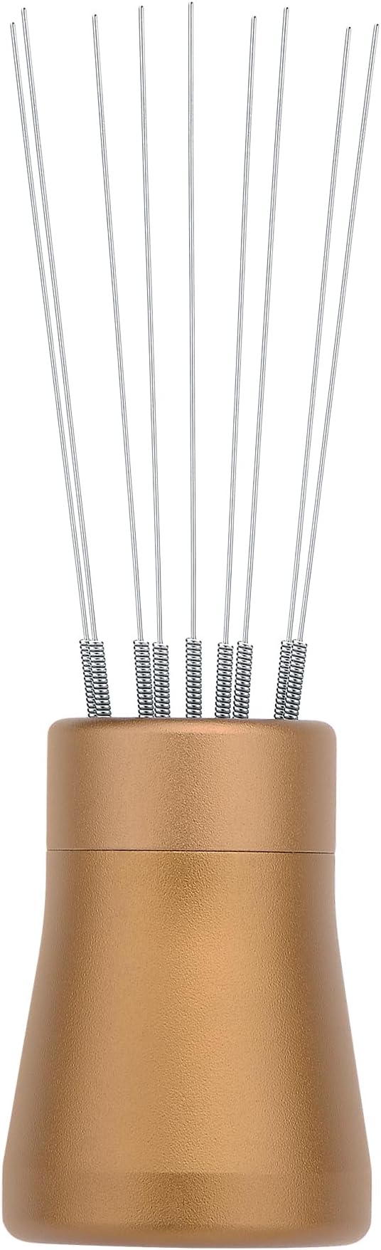 Normcore WDT Tool V2.1 with Stand - 0.23mm 9 Prong Espresso Distribution Tool, Weiss Distribution Technique, Magnetic Coffee Stirrer with 16 Extra Needles, Bronze Anodized Aluminum Handle