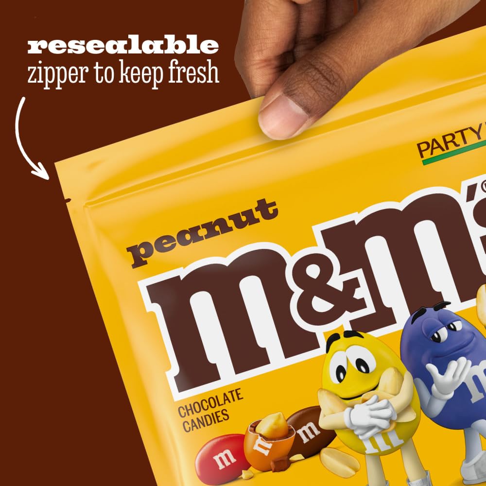 M&M'S peanut milk chocolate candy bulk pack, 38 oz bag, party size