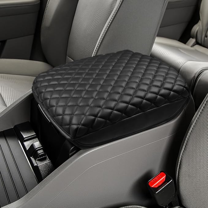 DEYTOP Center Console Cover for Honda Pilot 2009-2015 Armrest Cover for Honda Pilot 2009 2015 Accessories Anti-Scratch Leather Armrest Pad Protector (Black, Style 2)