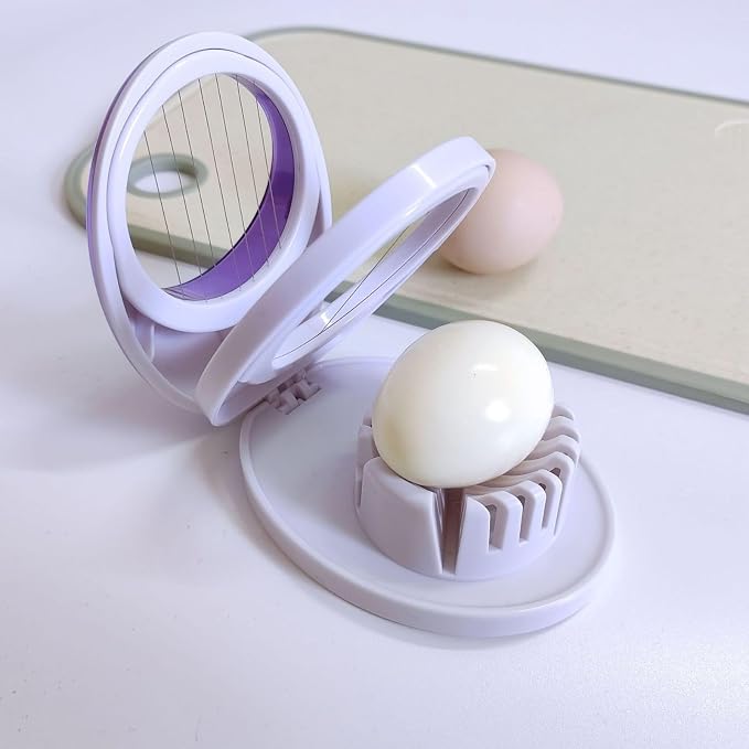 Egg Slicer for Hard Boiled Eggs,Easy to Cut Egg into Slices, Wedge and Dices, Sturdy ABS Body with Stainless Steel Wires,Non-slip Feet,Dishwasher Safe, BPA Free (Green)
