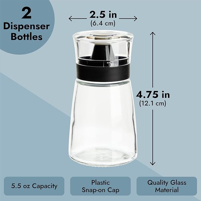Juvale Glass Oil & Vinegar Dispenser Set - Leak-Proof No-Drip Glass Salad Dressing Bottle & Sauce Bottles - Olive Oil Cruet & Balsamic Vinegar Dispenser - Pack of 2, 5.5 fl oz, Black