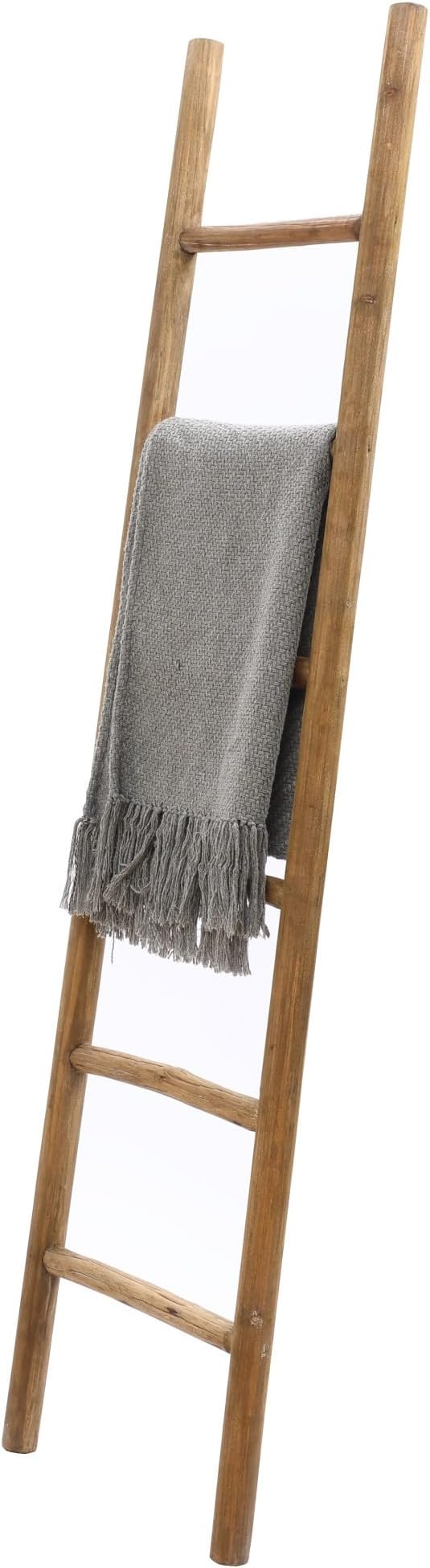 LuxenHome Rustic Blanket Ladder, 6ft Fir Wood Blanket Ladders, Farmhouse Towel Holder Decorative Blankets Ladder for Living Room, Bathroom Home Decor
