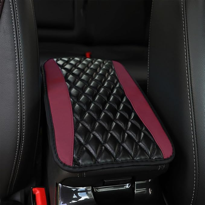 Leather Car Armrest Box Pad for Corvette C8 Stingray/C8 Coupé/C8 Z06/C8.R/C8 LT2 LT6 2019-2023 Waterproof Armrest Center Console Protector Cover Universal Arm Rest Cushion,Winerd