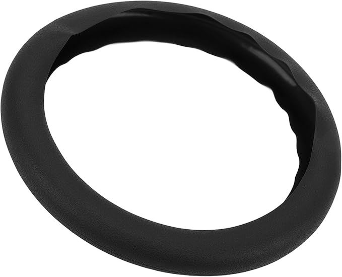 Silicone Steering Wheel Cover, Antislip Design, Sweatproof Protector for Cars, Fits Most Standard Sizes (Black)