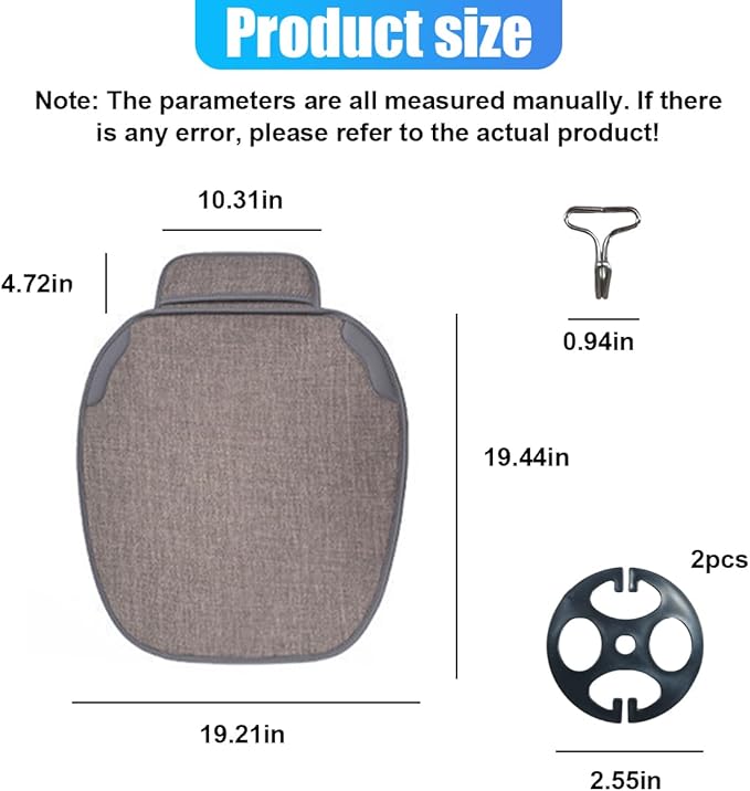 YoRise Car Seat Cover, Universal Cool Auto Front Seat Cushion Protector with Storage Pocket & Non Slip Bottom, Comfortable Breathable Vehicle Driver Seats Pad for SUVs, Trucks, Sedans (Gray)
