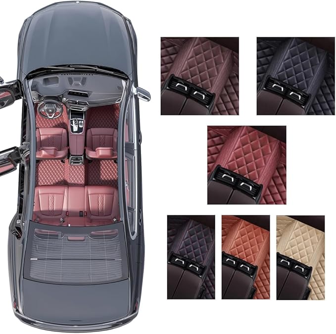 Custom Personalized Floor Mats for Cars，Luxury Full Coverage All Weather Car Floor Mats，Anti-Slip Leather Car Mat Set ，Custom Floor Mats for 99% of Cars, Trucks & SUVs (Black Yellow)