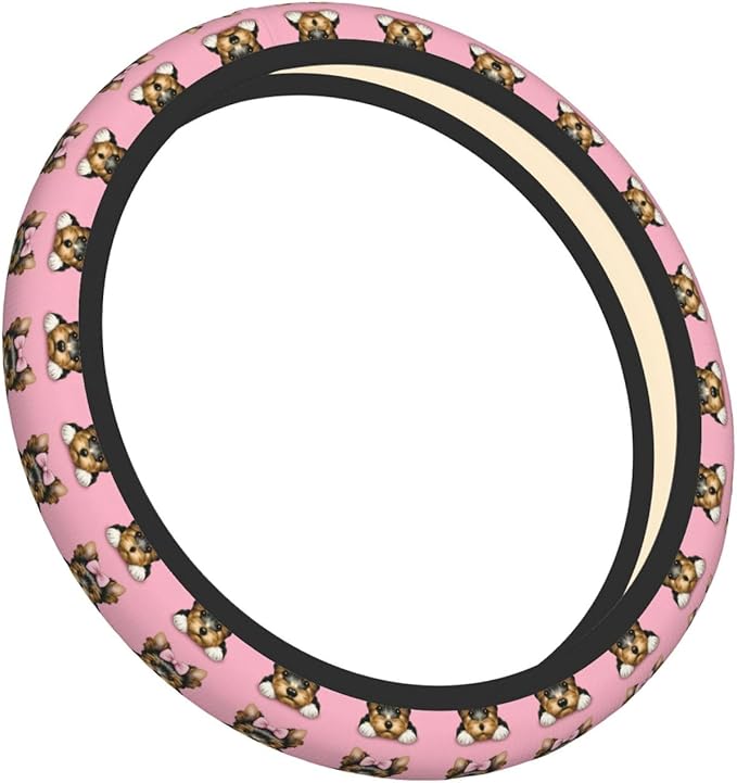 Neoprene Steering Wheel Cover Puppy Dogs Car Steering Wheel Cover Universal Fit for Most Cars