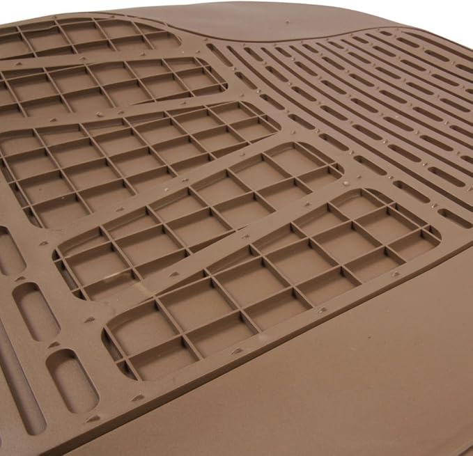 BDK Heavy Duty Diamond Complementary Rubber Rear Floor Mats Liners, All Weather Protection, Designed for Trucks Cars Sedan SUV