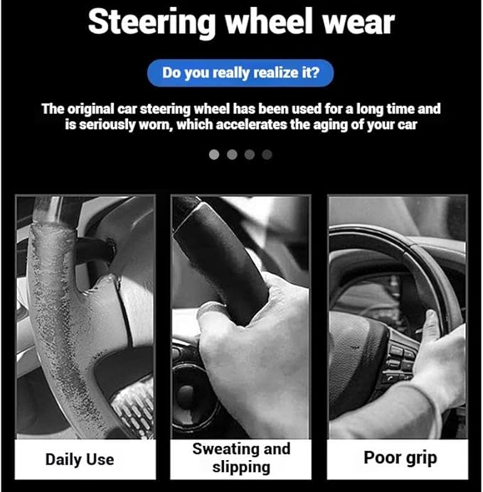 Leather Steering Wheel Cover 15 Inches Car Steering Wheel Cover Stretchy Easy Installation Durable Breathable Non-Slip for Honda Civic Accord Fit CRV HRV Pilot Odyssey Accessories -White