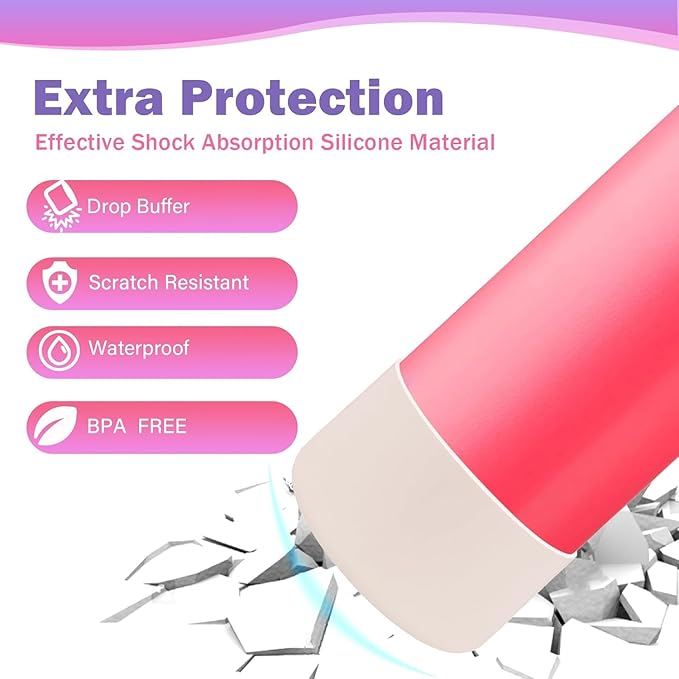 2Pcs Silicone Boot Sleeve for Owala Water Bottle FreeSip Twist and Flip Protective Silicone Bottom Base Bumper for Owala Flask Water Bottle BPA Free, Anti-Slip