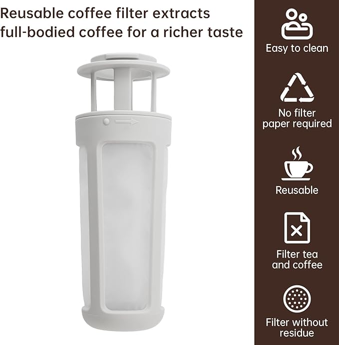 26 oz (770ml) Portable Cold Brew Bottle, Small Handheld Brewer with Removable Filter, Travel & Camping Cold Brew Iced Coffee Cup, Airtight & Leak-Proof for Iced Coffee,Tea & Lemonade