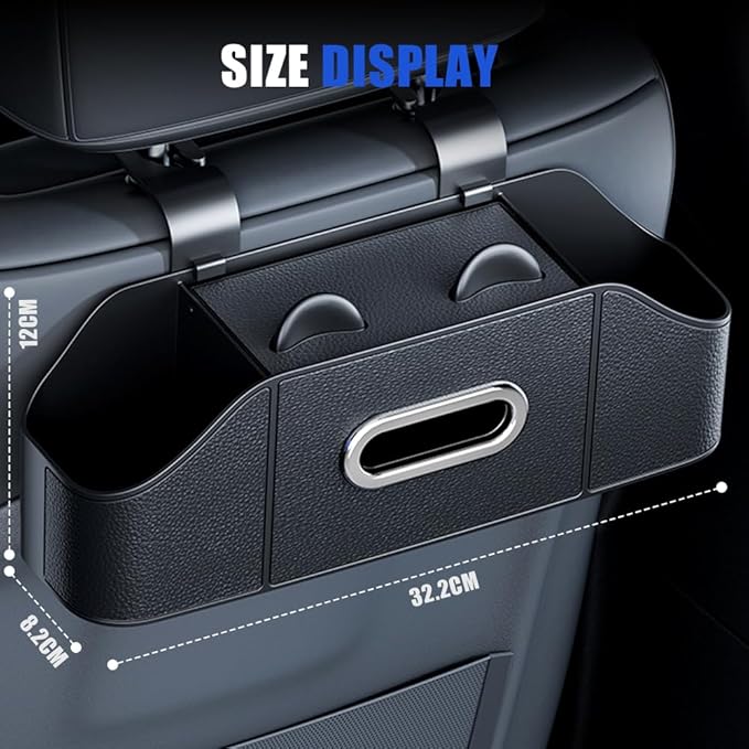 Multifunctional Car Back Seat Storage Organize, Car Back Seat Organizer Durable Cars Cup Holder, Back Seat Cars Organizer for SUV Sedan and Truck (Black)