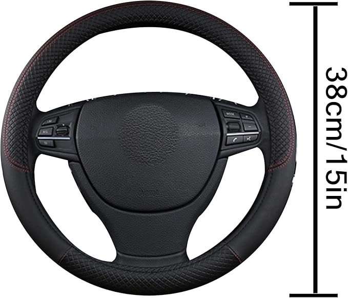 Steering Wheel Cover for Honda Accord 2023 2024 2025, Leather Easy Installation Car Interior Accessories Breathable Auto Protector Non Slip Grip,Black