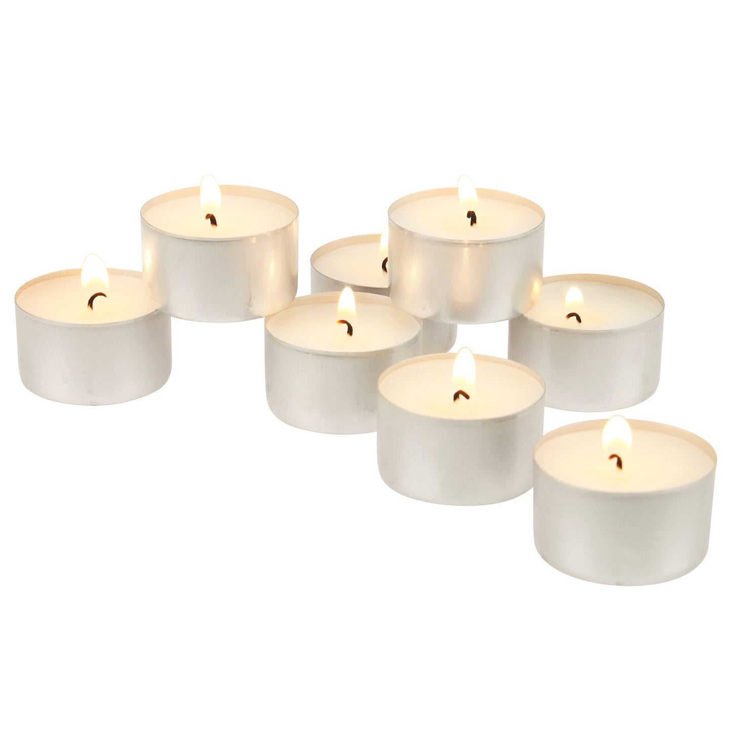 Stonebriar Tea Light Candles - 300 Pack, Unscented, 8 Hour Burn Time, Clear Wax, Model DTL-300-8