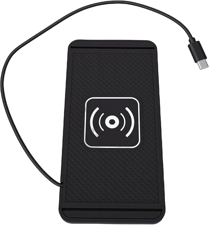 GOWENIC Wireless Car Charger, DIY 15W Fast Wireless Charging Pad USB C Non Slip Charging Mat for iOS 11 12 14 15 16 17, for for Note 10 Phone(30CM Cable)