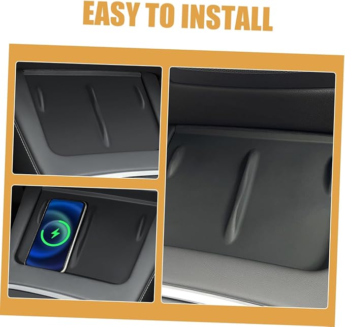 GLEAVI Charging Phone Pad -Skid Cover for Car Center Console Easy Installation Grip Compatible Model Sleek Design