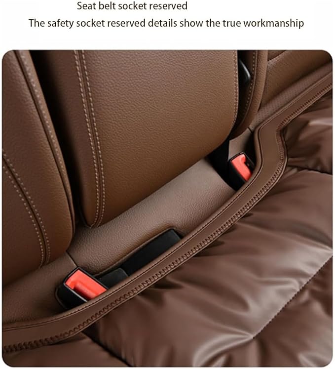 Car Seat Cushion,Personalized Lumbar Support Cushion (Khaki,Three-Piece Set)