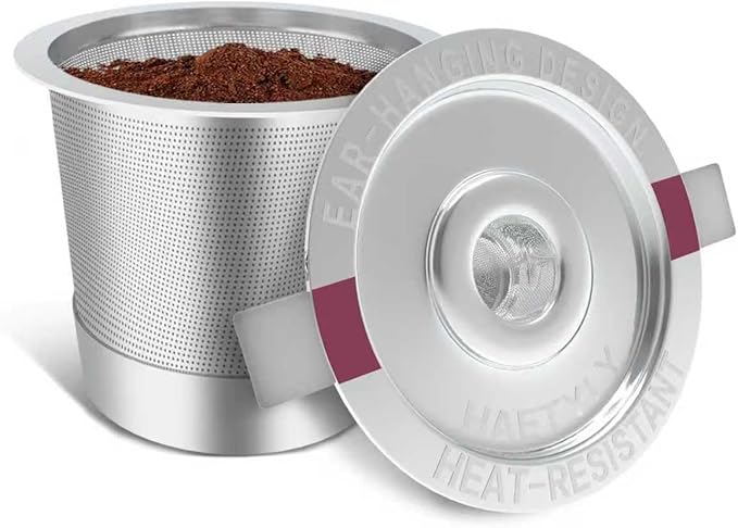 Reusable K Cups Coffee Filter Campatible with Keurig 1.0 and 2.0 Coffee Machine,Stainless Steel Reusable Coffee Pods with Heat Resistant Handles Innovative Design (1Pack)