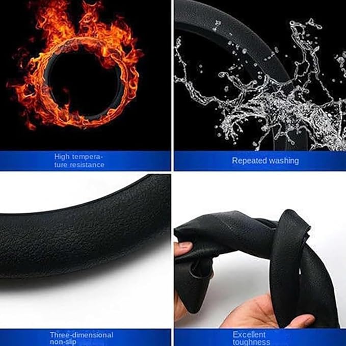 Cool Non-Slip Silicone Steering Wheel Protector, Universal Car Steering Wheel Protective Cover, Non-Slip Silicone Ultra Thin Steering Wheel Cover (Red)