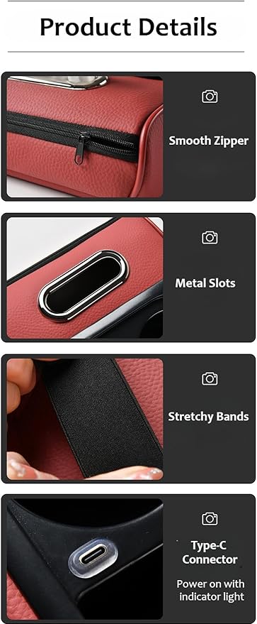 Armrest Box Pad for Car w/Type-C Charging Interface, Car Center Console Cover w/Cup Holder, Interior Car Accessories (Orange)