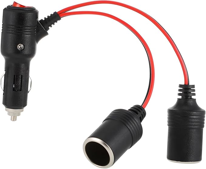 Multi-Port Car Charger Cord Cigarette Lighter Splitter Adapter Outputs Built Switch for Devices