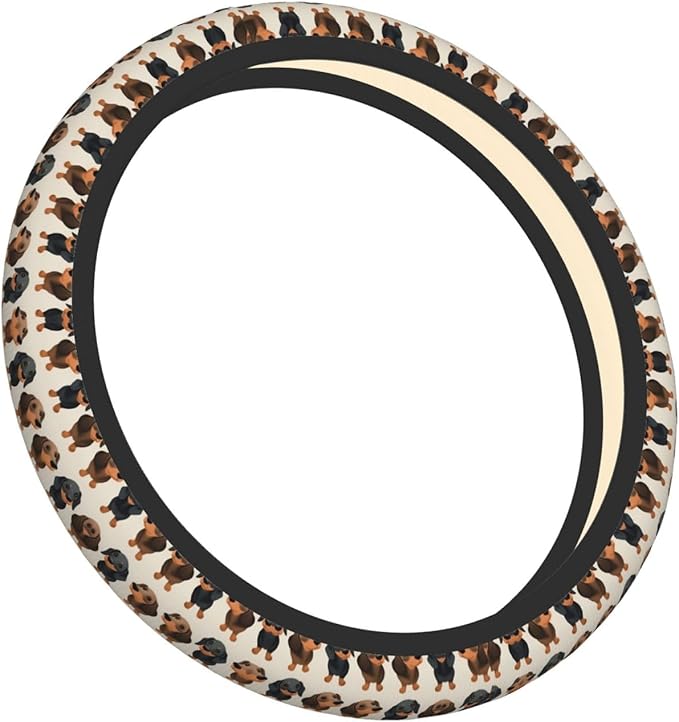 Dachshunds?Dogs Car Steering Wheel Cover, 15 Inch Steering Wheel Cover Stylish Decor for Most Cars
