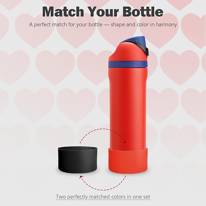 2PCS Silicone Boot for Owala 24oz FreeSip Water Bottle, Anti-Slip Scratch-Resistant Bottom Sleeve, Protective Sports Bottles Accessories, BPA-Free