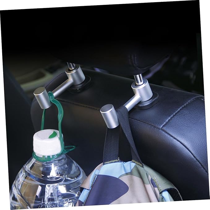Car Hook Aluminium Alloy Hanger for Vehicle – Durable Backseat Organizer for Bags, Coats, Umbrellas & More – Silver, Clutter-Free Solution