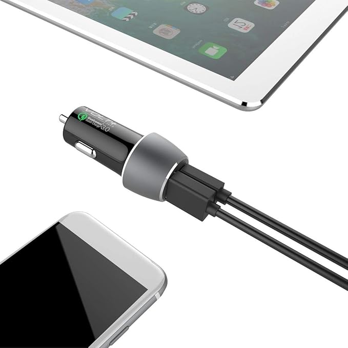 PRO 33 Watt Car Kit Compatible with LG 16T90Q-K.AAG6U1 Plus Data, Durable Quick Adaptive Fast Charging Dual USB-C/MicroUSB Long 4ft Cables