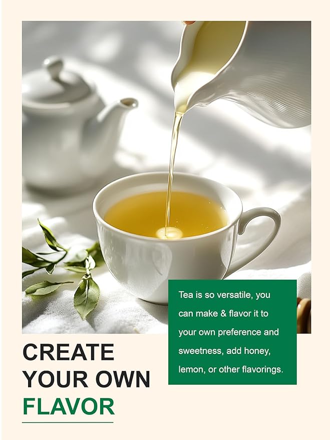 TeeLux Decaf Green Tea, CO2 Decaffeinated Green Tea Loose leaf, Delicate & Smooth Flavor, 7oz